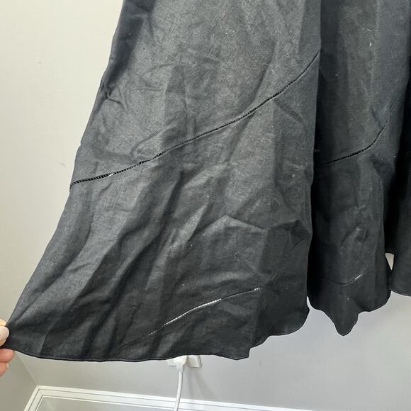 Sundance Black Linen Midi Trumpet Skirt Size 10 Prairie Cottage Core - Picture 5 of 12